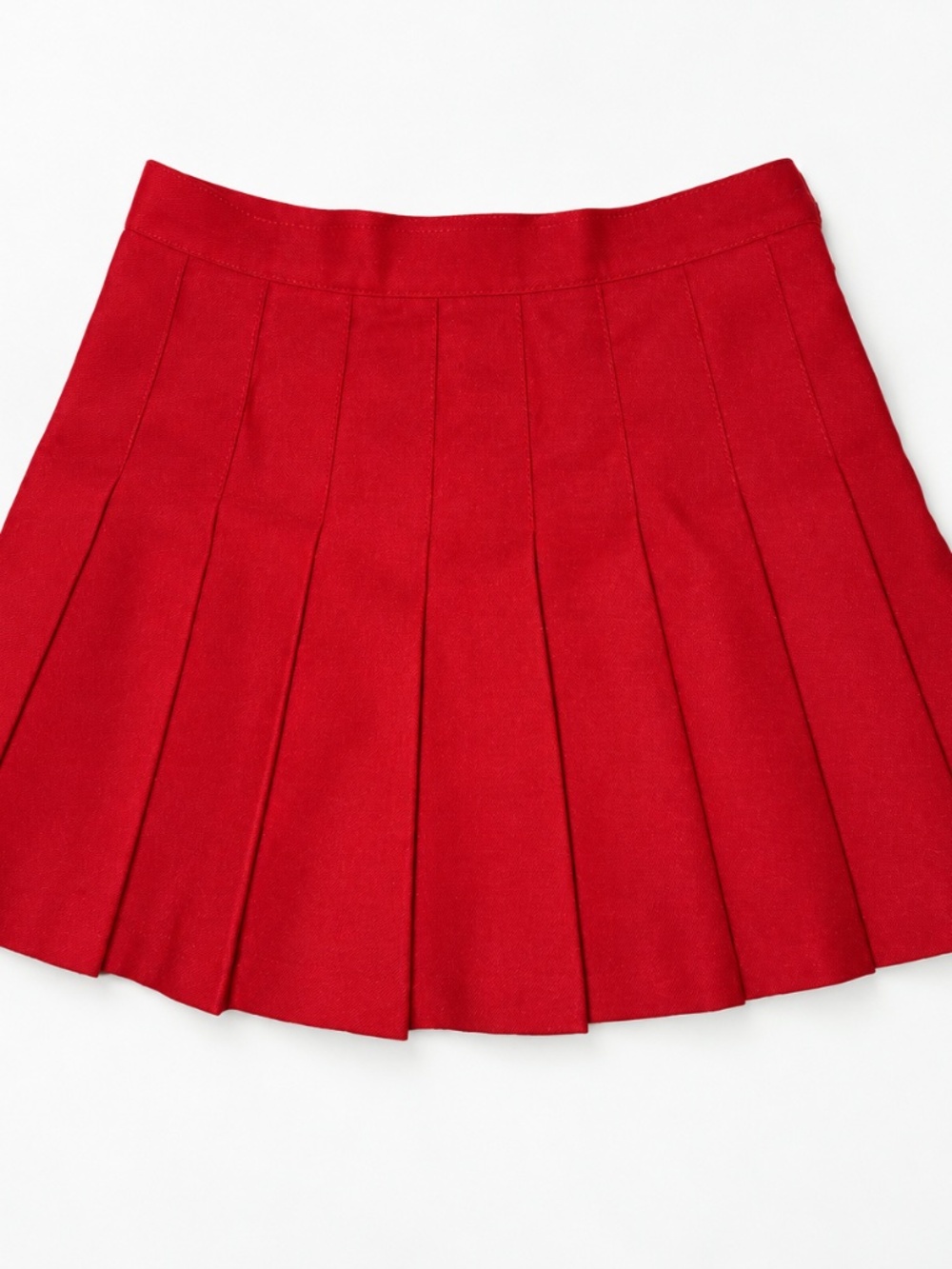 American Apparel Red Pleated Mini Skirt Made in USA Size Small